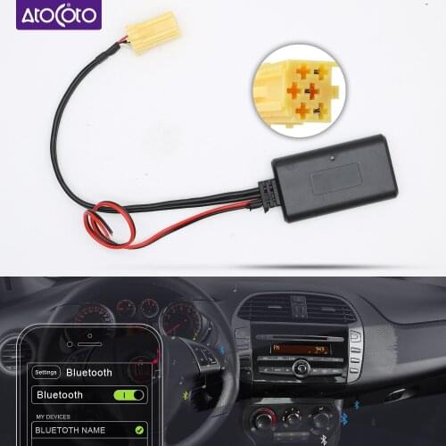 Car Bluetooth 5.0 Cable AUX Adapter for Smart Fortwo 451 for Blaupunkt Radio CD Yellow 6 Pins MINI ISO Connector Plug