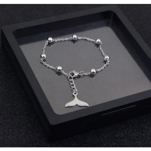 Kpop SUGA Dolphin Tail Pendant Charm Anklets For Women Bohemia Beach Anklet Bracelet Jewelry