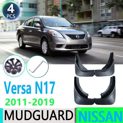 For Nissan Versa Sedan Latio Sunny Almera N17 2011~2019 4pcs Car Fender Mudguard Mud Flaps Guard Splash Flap Car Accessories