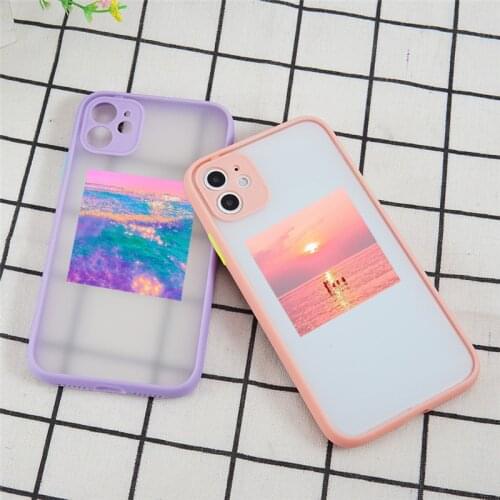 Sun Sunset Ocean Sea Water Landscape Skin Feel Phone Case for iPhone 12 Mini 11 Pro X XS XR Max 7 8 6 6S Plus SE 2020 Back Cover