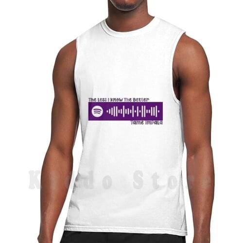 The Less I Know The Better Spotify Scan tank tops vest 100% Cotton Less Know Better Spotify Scan Tame Impala Purple