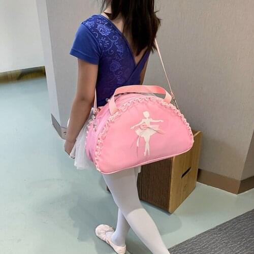Fashion Kids Girls Princess Dance Messenger Bag Children One Shoulder Cross Lace Dance Latin Ballet Gym Bags Pink Large Capacity