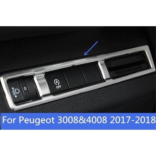 For Peugeot 3008&4008 2017-2018 ABS Chrome Headlight Fog Light Lamp Adjust Button Switch Car Sequin car Styling Accessories 1pcs