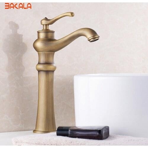 Fitting Luxury Decoration Bathroom Basin Sink Antique Faucet with Brass Body and Bronze Brushed Surface Mixer Tap GZ-8128