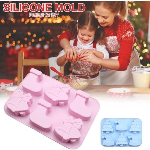 Christmas Diy Cake Mold, Christmas Stocking Bell Snowman Mold, Muffin Chocolate Jelly Biscuit Baking Mold, Bpa-free Cake Pan