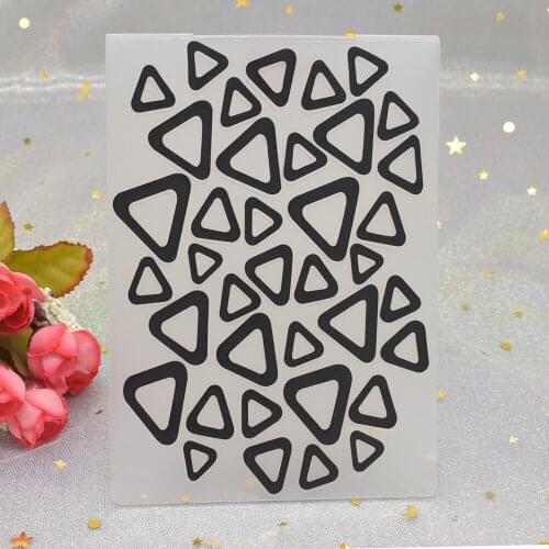 Geometric Triangle Pattern 3D Embossing Folders for DIY Scrapbooking Paper Card Making Plastic Embossing Template Stencil