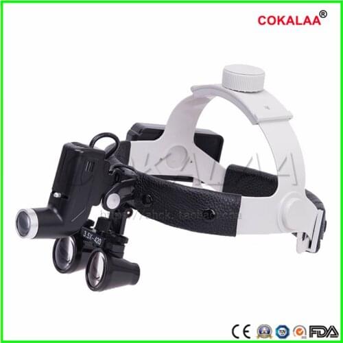 Good quality 2.5X /3.5X Operation lamp surgical headlight Dental Loupes Medical Magnifier Dental Loupes