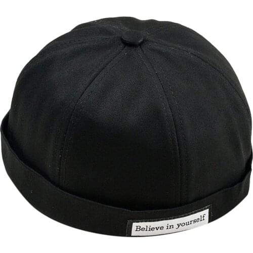 Men Women Hat Cap Casual Docker Sailor Mechanic Brimless Solid Color Snapback Adjustable Ponytail Gorras Casquette Summer#T2