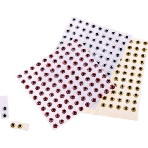 300 Pieces 3mm Adhesive Fishing Eyes Simulation Fish Eyes Accessories Lifelike 3 Colors for Fishing Lovers