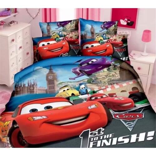 Disney McQueen Cars bedding set Cotton Cartoon Kids Boy Baby Duvet Cover Pillowcase Bed Set 2/3PCS Room Decoration Children Gift
