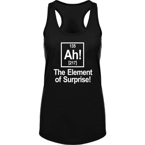 Lyprerazy Womens Ah Element Of Surprise Science Workout Gym Funny Printed Tank Top