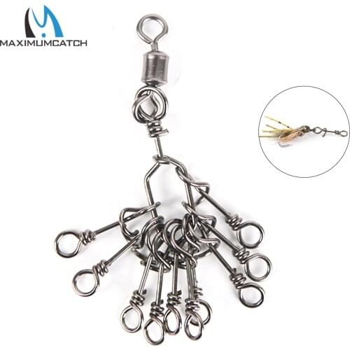 Maximumcatch 10pc/lot Fly Fishing Twist Clip Streamer Salmon Steelhead Flies Connection Clips 10/15/18mm