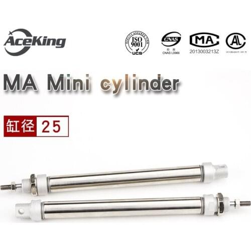 Stainless steel mini small push-on industrial fixture cylinder MA25X25/50/75/100/125/150/175/200/300 MA25X75SCA MA25X125SCA
