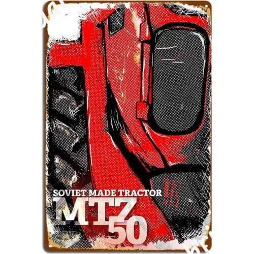 Mtz 50 Tractor From Socialism Metal Signs Club Club Bar Custom Plaques Tin sign Posters