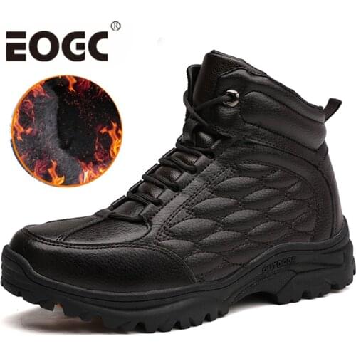 High quality Men boots Genuine leather winter boots keep warm outdoor men ankle snow boots