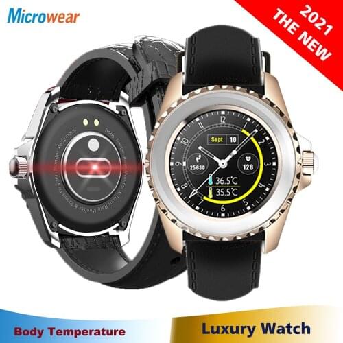 2021 Men Women Smart Watch Body Temperature Thermometer Wristband Waterproof Blood Pressure Lady Ladies Girl Bracelet Smartwatch