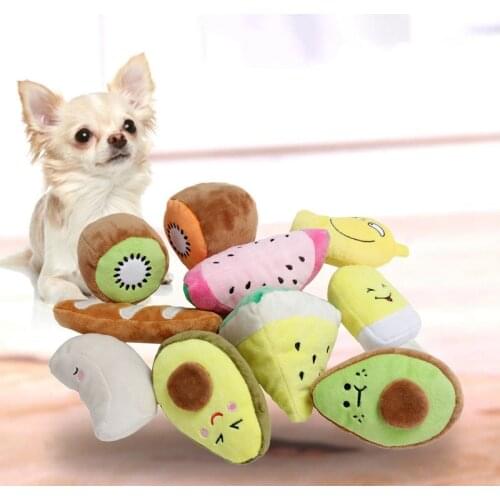 Sounding Puppy Dog Chew Toys Fruit Squeak Toy For Cat Pets Plush Chew Puppy Training Toy Squeaky Toy For Pet Supplies
