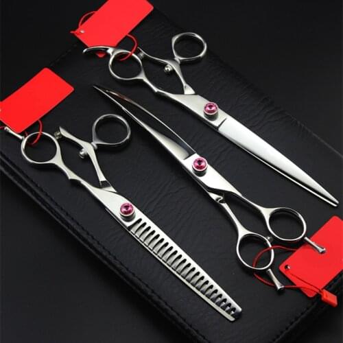 4 kit upscale Rotation Japan 7.5 inch pet dog grooming hair scissors cutting shears thinning barber hairdressing scissors set