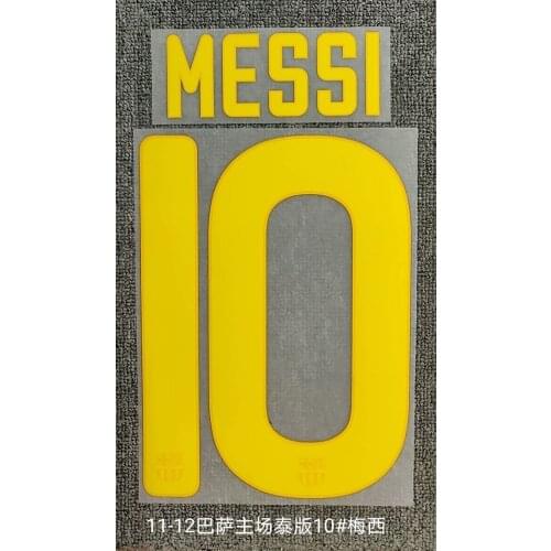 Super A Retro 2011 2012 messi xava A.INIESTA Barce number font print, Hot stamping patches badges