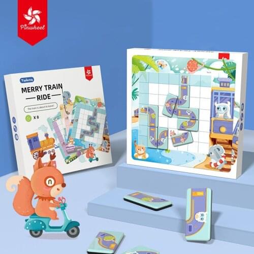 Pinwheel Train Travel Board Game Children Logical Thinking Tabletop Game Situational Maze Reasoning Strategy Toy Education Gift