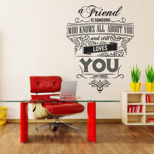 New Design DIY Wall Decals A Friend Is Someone Who,,,Creative Wall Sticker Available in Numerous Sizes Living Room Decor ZA170