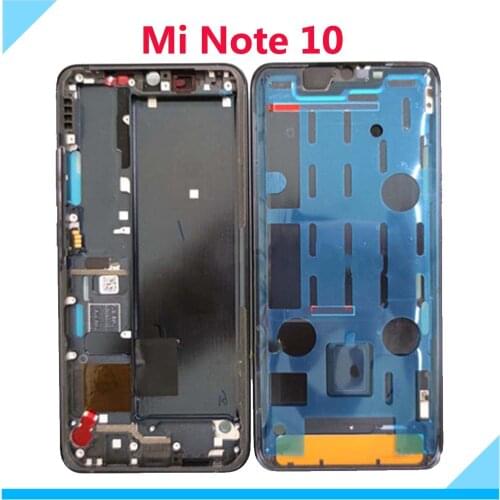 Original Front Frame For Xiaomi Mi Note 10 LCD Housing Middle Faceplate Frame Bezel Replacement Parts with Buttons