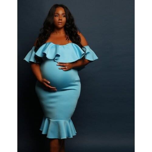 Off Shoulder Maternity Dresses For Photo Shoot Maternity Photography Props Dresses For Pregnant Women Clothes Pregnancy Dresses