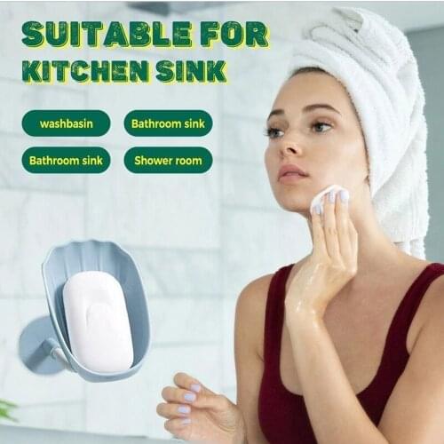 Shell Soap Dishes Holder Self Draining Decorative Plastic Soap Saver For Bathroom Kitchen Portable Soap Dishes Bathroom Products