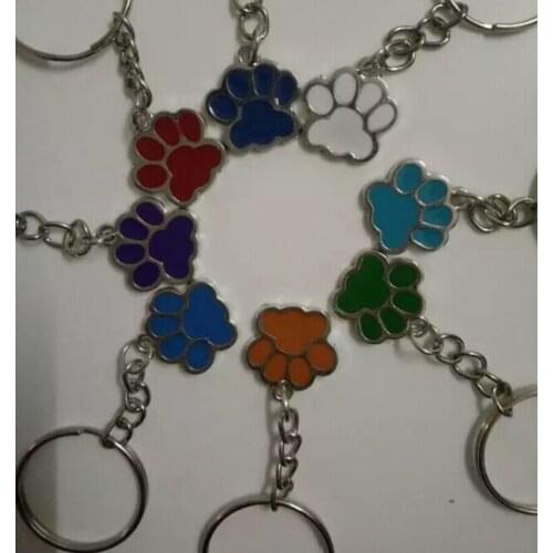Multi-color Enamel dog/cats claw Keychain-Fashion jewelry Tibetan silver Bear Claw charm pendant key chain ring Keychain D399