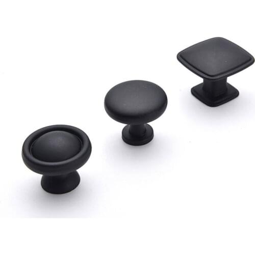 Modern Single Hole Mini Handles Matte Black Cabinet Handle Door Drawer Minimalist Button Furniture Wardrobe Door Knobs