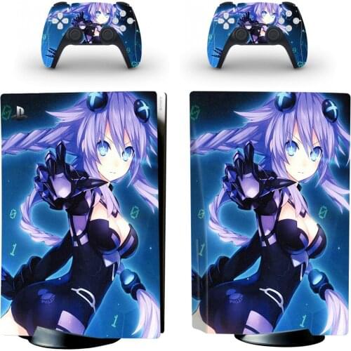 Anime Neptune PS5 Disc Skin Sticker for Playstation 5 Console & 2 Controllers Decal Vinyl Protective Disk Skins