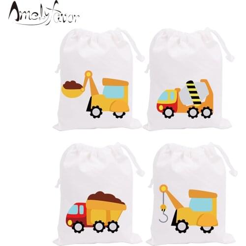 Construction Trucks Theme Party Bags Candy Bags Gift Bags Digger Series 3 Decorations Birthday Event Party Container Supplies