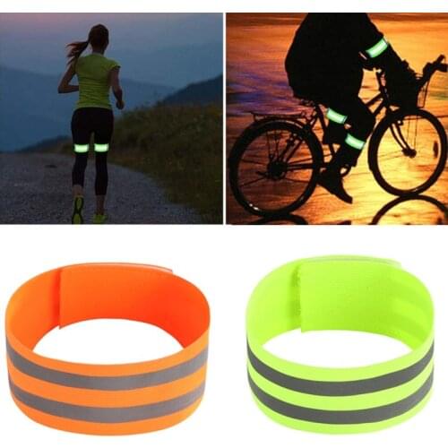 2Pcs Reflective Bands Safety Flashing Armband Belt Glow in the dark Bracelet for Night Jogging Walking Biking Cycling Running
