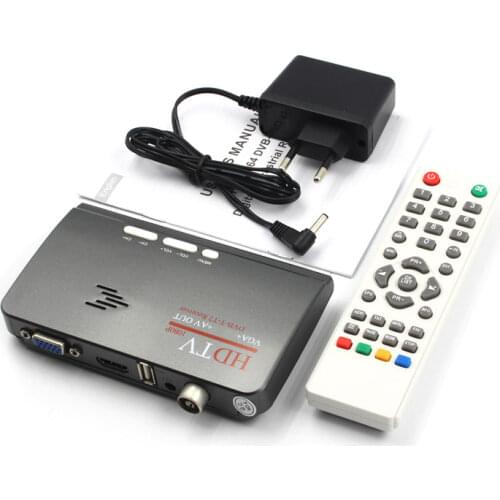 Hot 1080P HDTV DVB-T/ DVB-T2 TV Set-top Box Digital Terrestrial HDTV Tuner Receiver HDMI/VGA/AV for LCD/CRT PC Monitor