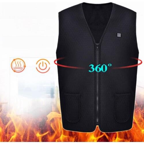 Unisex USB Electric Heating Vest Adjustable Temperature Electric Vest Waistcoat Heating Warm Jacket for Outdoor Sports Hiking