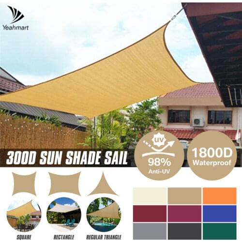Waterproof 280GSM Rectangle Triangle Shade Sail Garden Terrace Canopy Swimming Sun Shade Camping Hiking Yard Sail Awning