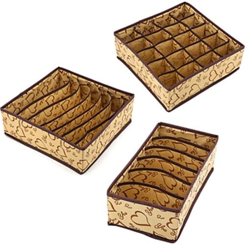 Clothes Storage Drawer Divider Desktop Organizer Container Nonwoven Boxes For Underwear Bra Makeup Tools Cosmetics Organiser Box