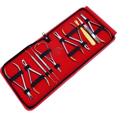 1set High quality Dental Orthodontics Instruments Set Ring Retractable Bracket Locator Subalong Pliers