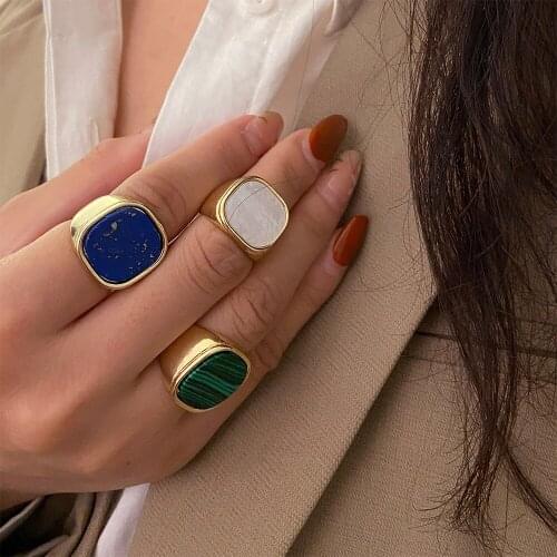1PC 2021 New Korea Acrylic Resin Geometric Irregular Rings for Women Girls Party Wedding Jewelry Gifts