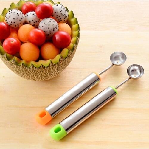 1PC Stainless steel fruit ball digger creative ice cream ball scoop watermelon spoon dig fruit ball spoon dig fruitA130