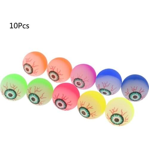 10pcs Eye Ball Glowing Doll Bouncy Eyeball Horror Scary Halloween Cosplay Prop Party Haunted Decoration Q6PD