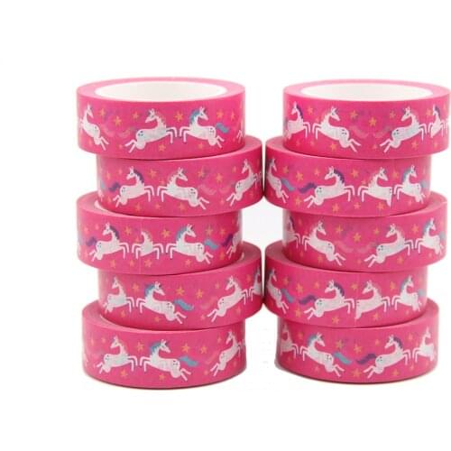 10PCS/lot 15MM*10M Red Horse Stars Washi Stickers Masking Tapes Decorative DIY Stationery office supplies kawaii washi tape