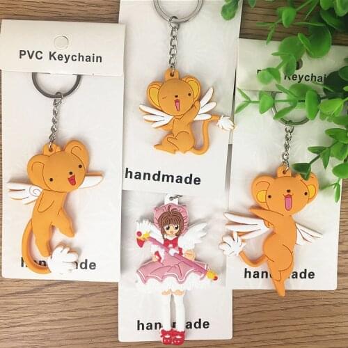 10 pcs/lot Cardcaptor Sakura magic stick PVC Keyring Keychain Pendants Toy gifts