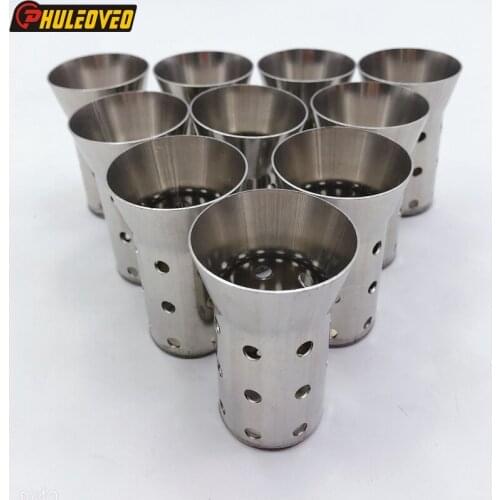 PHULEOVEO 10 Pieces L: 85mm ID:51mm Motorcycle Motorbike Exhaust Muffler Escape Damper DB Killer Stainless Steel for Universal