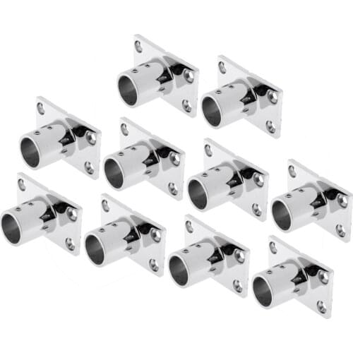 10 x Stainless Boat Handrail Rectangular Base 90 Degree Rail Fitting 1'' 25mm