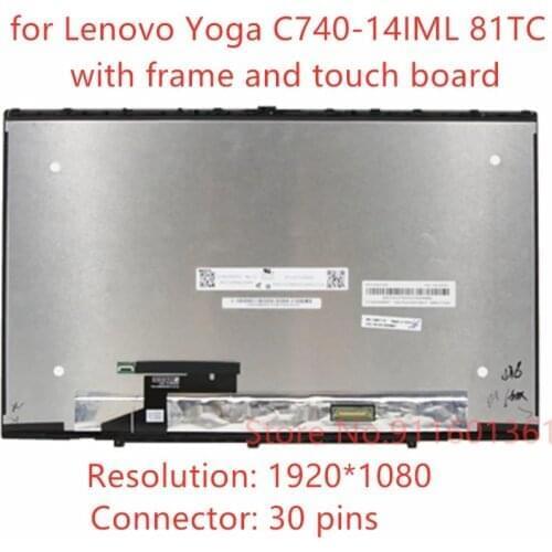 14 inch FHD LCD Screen Touch Digitizer Glass Assembly with frame for Lenovo Yoga C740-14IML 81TC C740-14 5D10S39587