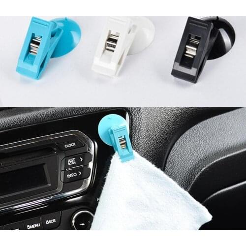 2Pcs Car Window Sucker Clip Hook Sun Shade Curtain Cloth Card Ticket Holder