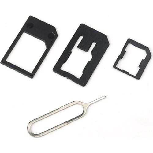 4pcs/set Black Micro DIY With Card Pin Accessories Practical SIM Adapter Mobile Phone Repair Durable Transformation For 5 4 4S