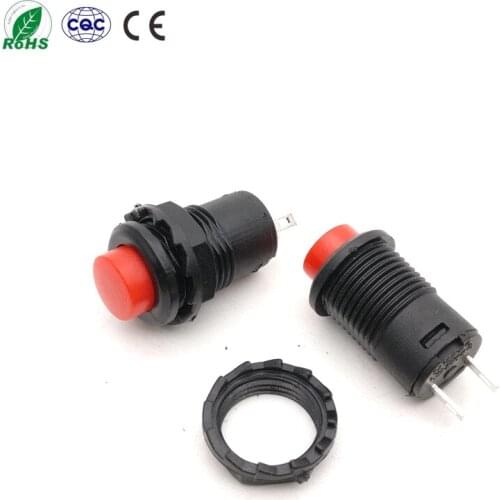50PCS 12mm Red Self-locking Push button Switch Latching ON/OFF DS-425A 1.5A250VAC 3A 125VAC