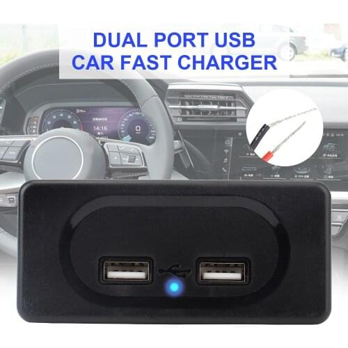 12V 24V Car USB Chargers 3.0 Dual Ports Socket 2.4/2.1/1A Power Adapter Outlet Automobile Accessories for Boat Caravan Truck RV